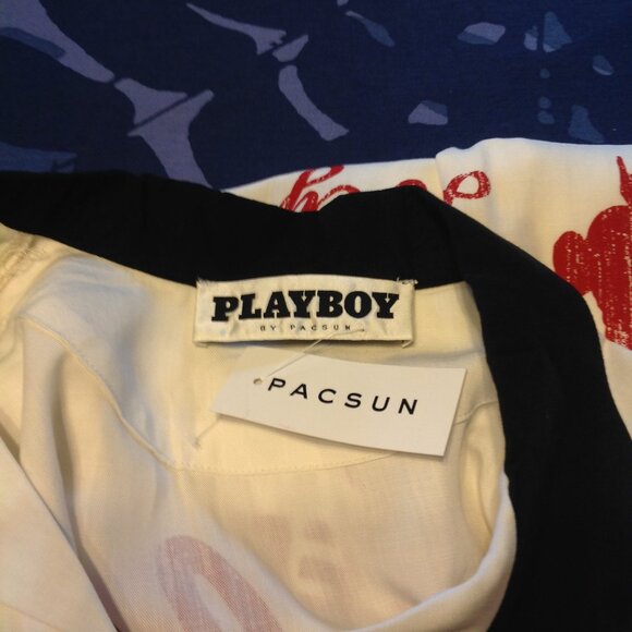 NWT Playboy Pacsun Hotel Camp Button Down Bowling Style Shirt S - Picture 6 of 10